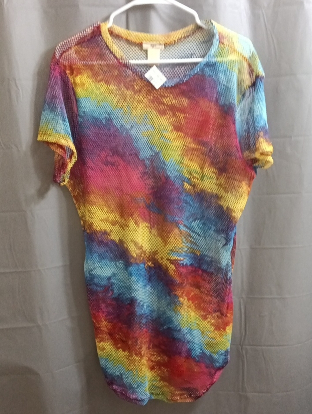 NYC Multicolor Tie-Dye Mesh Top
